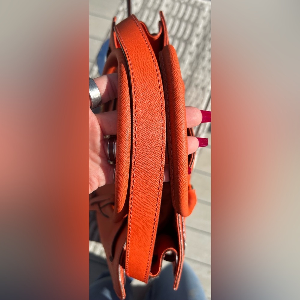 Michael Kors Large Orange Hamilton Saffiano Leather Tote Bag​ - Picture 6 of 16